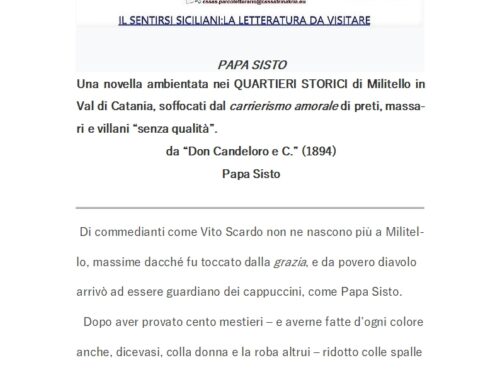 Verga, Giovanni – Papa Sisto (novella), per capire la natura malvagia e devastante del “tragediaturi” siciliano